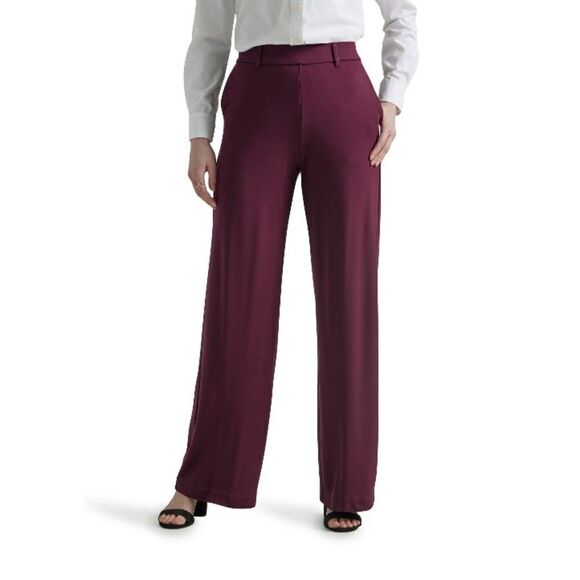Lee Women's Wide Leg Pull-On Comfort Waist A-Line Knit Dress Pant Size 8M - Picture 1 of 8